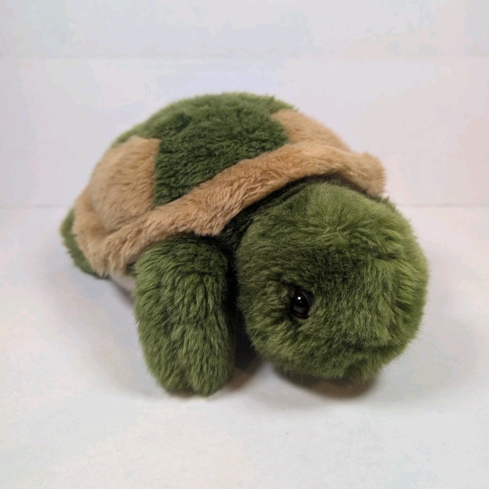 UNIPAK Designs Plush Turtle Green Brown 11" Stuffed Animal 2011 Soft Fuzzy